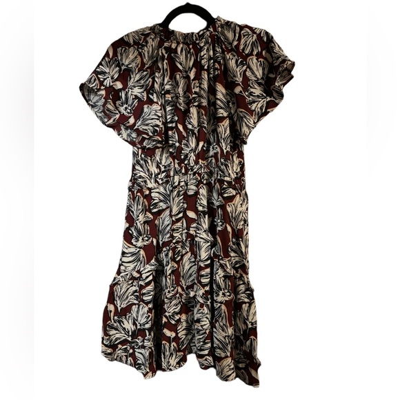 Anthropologie floral short sleeve dress. Cute tiered style. Size CXS. - Picture 3 of 6